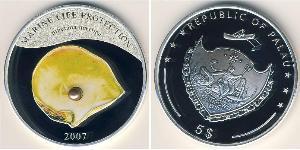 5 Dollar Palau Silver 