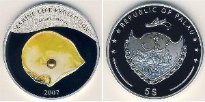 5 Dollar Palau Silver 