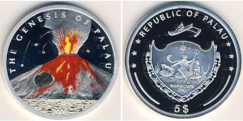 5 Dollar Palau Silver 