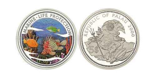 5 Dollar Palau Silver 