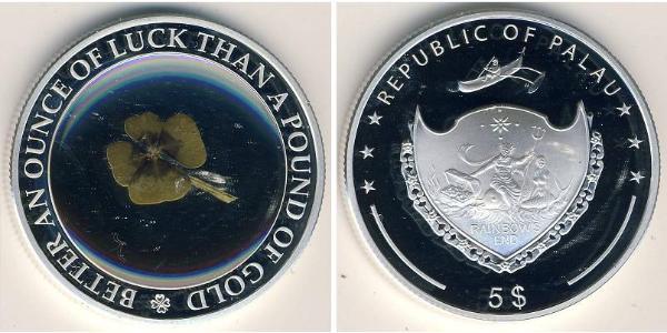 5 Dollar Palau Silver 