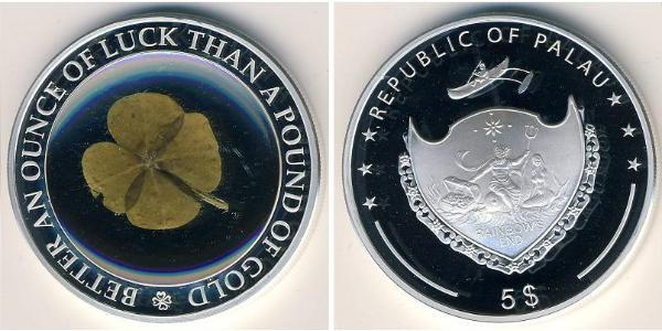 5 Dollar Palau Silver 