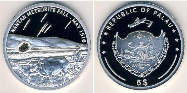 5 Dollar Palau Silver 