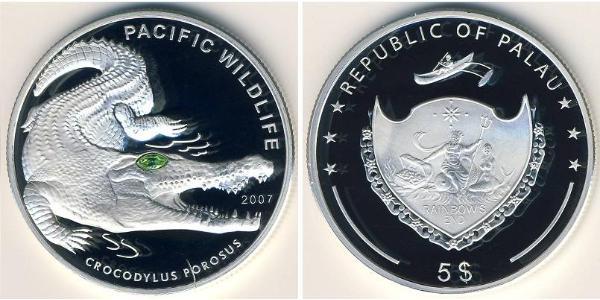 5 Dollar Palau Silver 