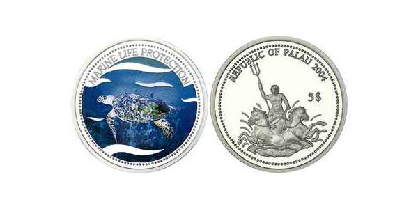 5 Dollar Palau Silver 