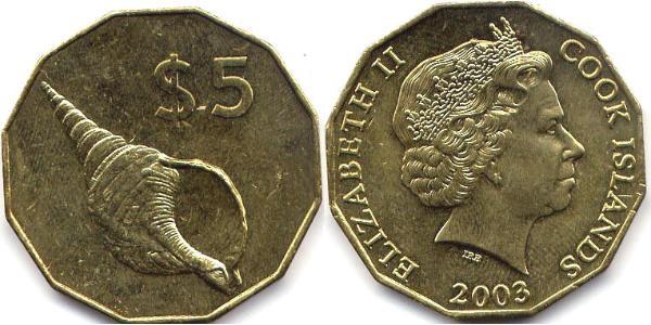 5 Dollar Cookinseln  Elizabeth II (1926-2022)
