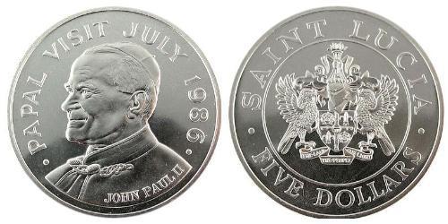 5 Dollar Saint Lucia  John Paul II (1920 - 2005)