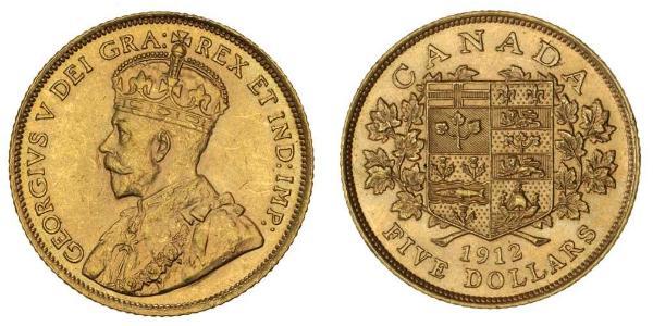 5 Dollar 加拿大 金 乔治五世  (1865-1936)