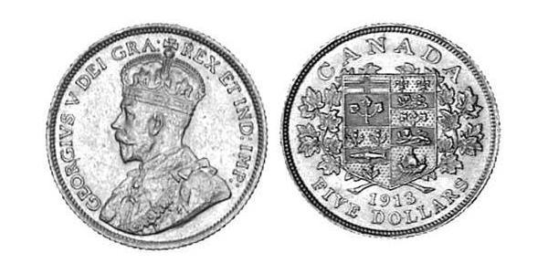 5 Dollar 加拿大 金 乔治五世  (1865-1936)
