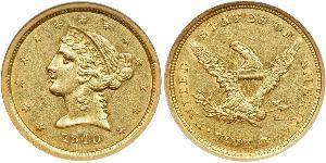 5 Dollar 美利堅合眾國 (1776 - ) 金 