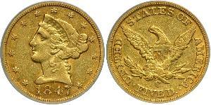 5 Dollar 美利堅合眾國 (1776 - ) 金 