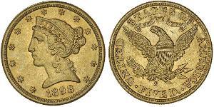 5 Dollar 美利堅合眾國 (1776 - ) 金 