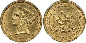 5 Dollar 美利堅合眾國 (1776 - ) 金 