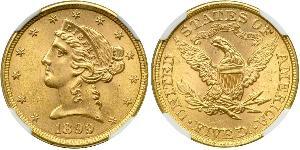 5 Dollar 美利堅合眾國 (1776 - ) 金 