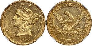5 Dollar 美利堅合眾國 (1776 - ) 金 