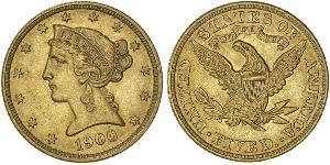 5 Dollar 美利堅合眾國 (1776 - ) 金 