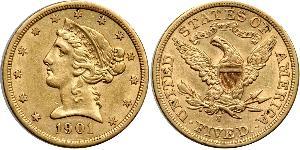 5 Dollar 美利堅合眾國 (1776 - ) 金 