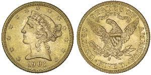 5 Dollar 美利堅合眾國 (1776 - ) 金 