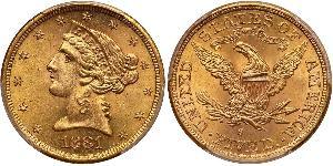 5 Dollar 美利堅合眾國 (1776 - ) 金 