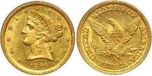 5 Dollar 美利堅合眾國 (1776 - ) 金 