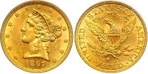 5 Dollar 美利堅合眾國 (1776 - ) 金 