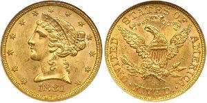 5 Dollar 美利堅合眾國 (1776 - ) 金 