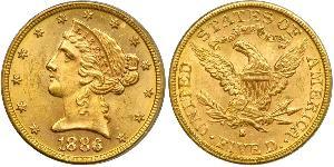 5 Dollar 美利堅合眾國 (1776 - ) 金 