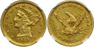 5 Dollar 美利堅合眾國 (1776 - ) 金 