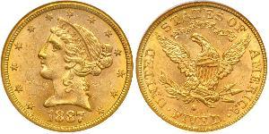 5 Dollar 美利堅合眾國 (1776 - ) 金 