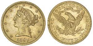 5 Dollar 美利堅合眾國 (1776 - ) 金 