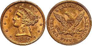 5 Dollar 美利堅合眾國 (1776 - ) 金 