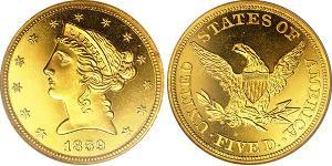 5 Dollar 美利堅合眾國 (1776 - ) 金 