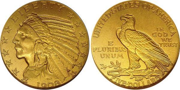 5 Dollar 美利堅合眾國 (1776 - ) 金 