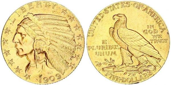 5 Dollar 美利堅合眾國 (1776 - ) 金 