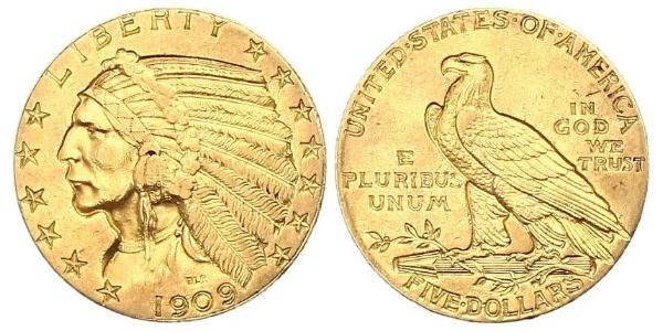 5 Dollar 美利堅合眾國 (1776 - ) 金 
