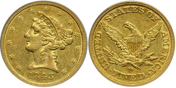 5 Dollar 美利堅合眾國 (1776 - ) 金 