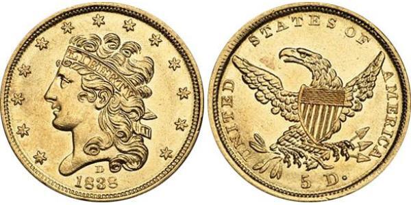 5 Dollar 美利堅合眾國 (1776 - ) 金 