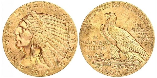 5 Dollar 美利堅合眾國 (1776 - ) 金 