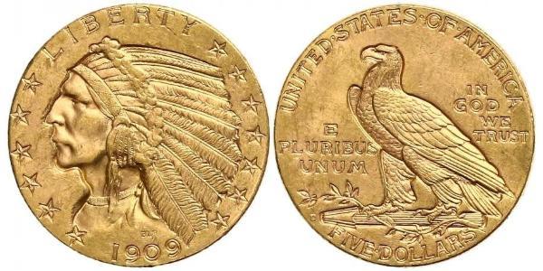 5 Dollar 美利堅合眾國 (1776 - ) 金 