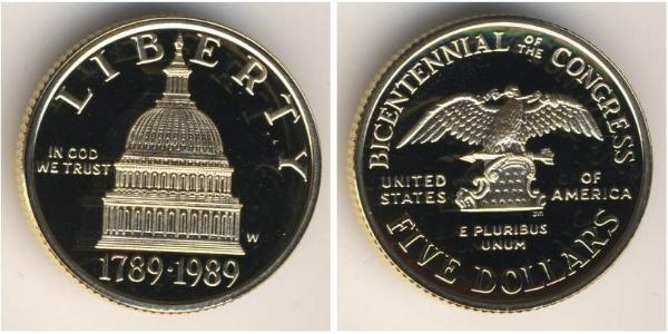 5 Dollar 美利堅合眾國 (1776 - ) 金 
