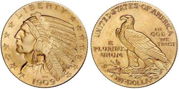 5 Dollar 美利堅合眾國 (1776 - ) 金 