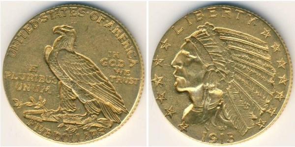 5 Dollar 美利堅合眾國 (1776 - ) 金 