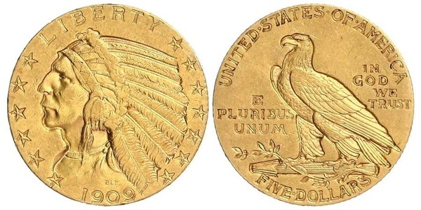 5 Dollar 美利堅合眾國 (1776 - ) 金 