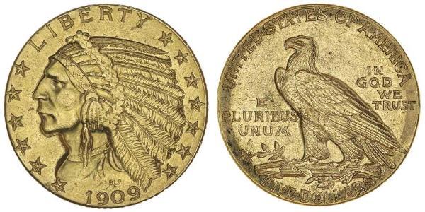 5 Dollar 美利堅合眾國 (1776 - ) 金 