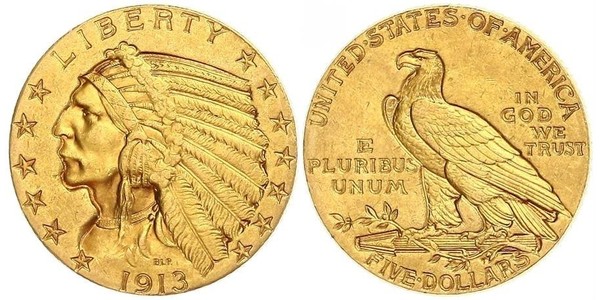 5 Dollar 美利堅合眾國 (1776 - ) 金 
