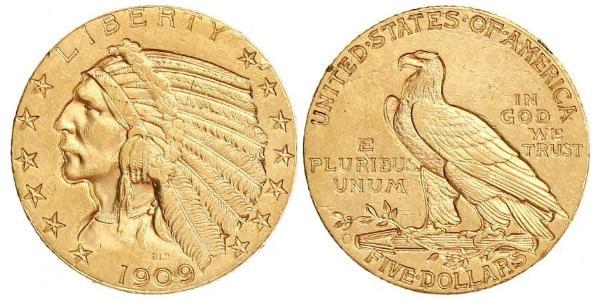 5 Dollar 美利堅合眾國 (1776 - ) 金 