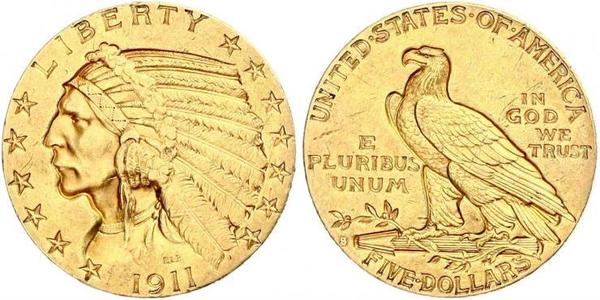 5 Dollar 美利堅合眾國 (1776 - ) 金 