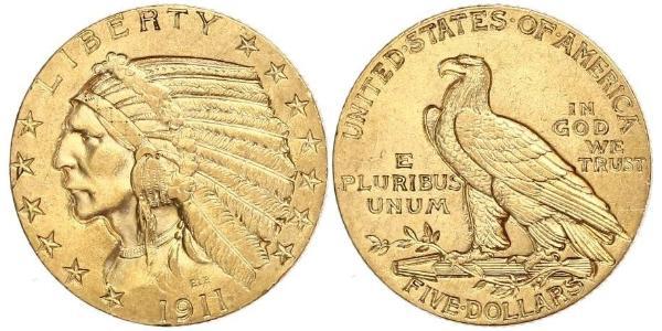 5 Dollar 美利堅合眾國 (1776 - ) 金 