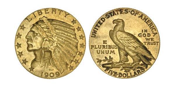 5 Dollar 美利堅合眾國 (1776 - ) 金 