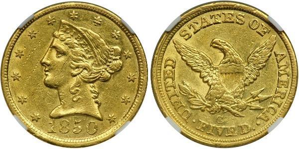 5 Dollar 美利堅合眾國 (1776 - ) 金 